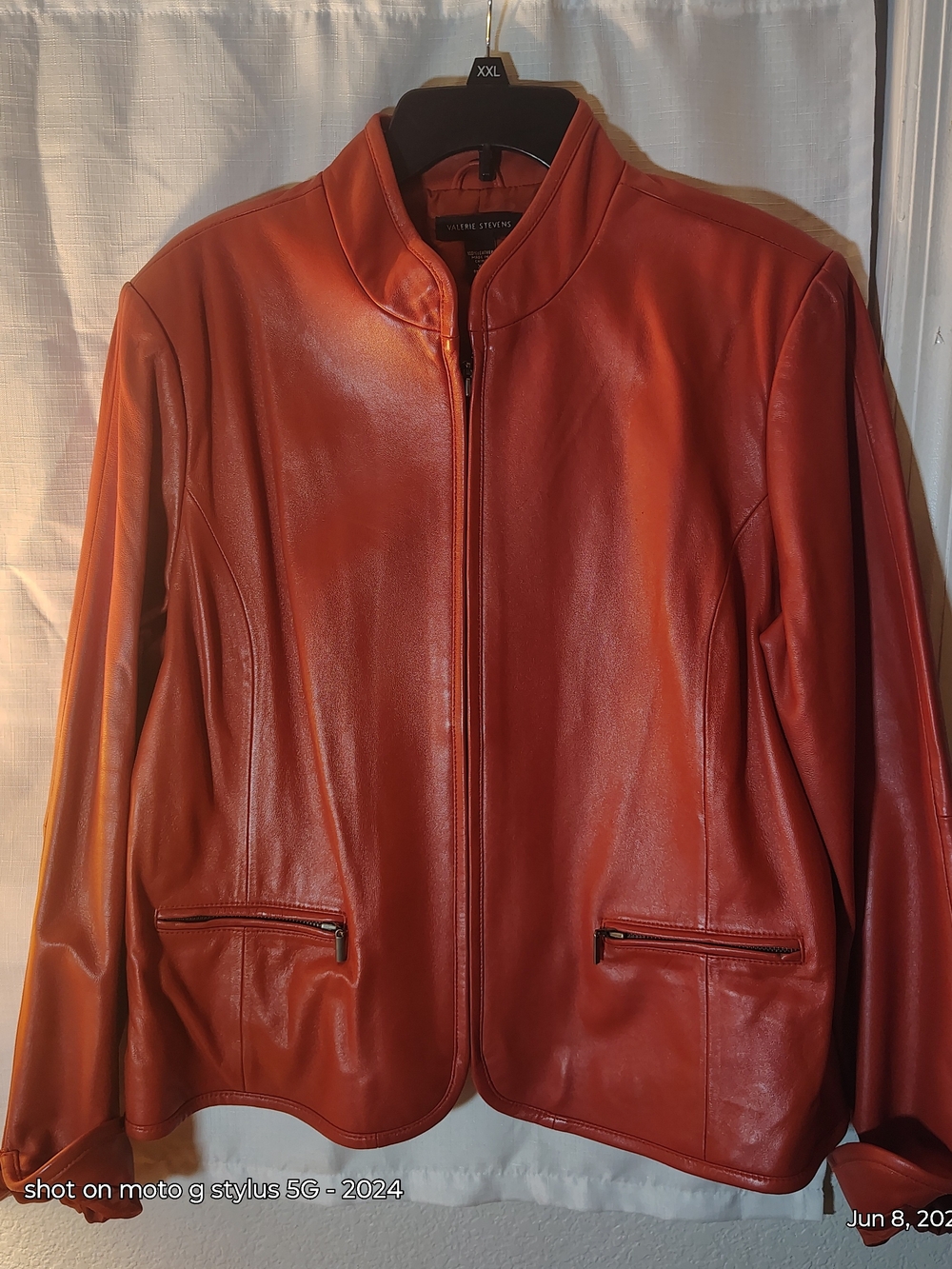Valerie Stevens Sienna Leather Zip-Front Jacket